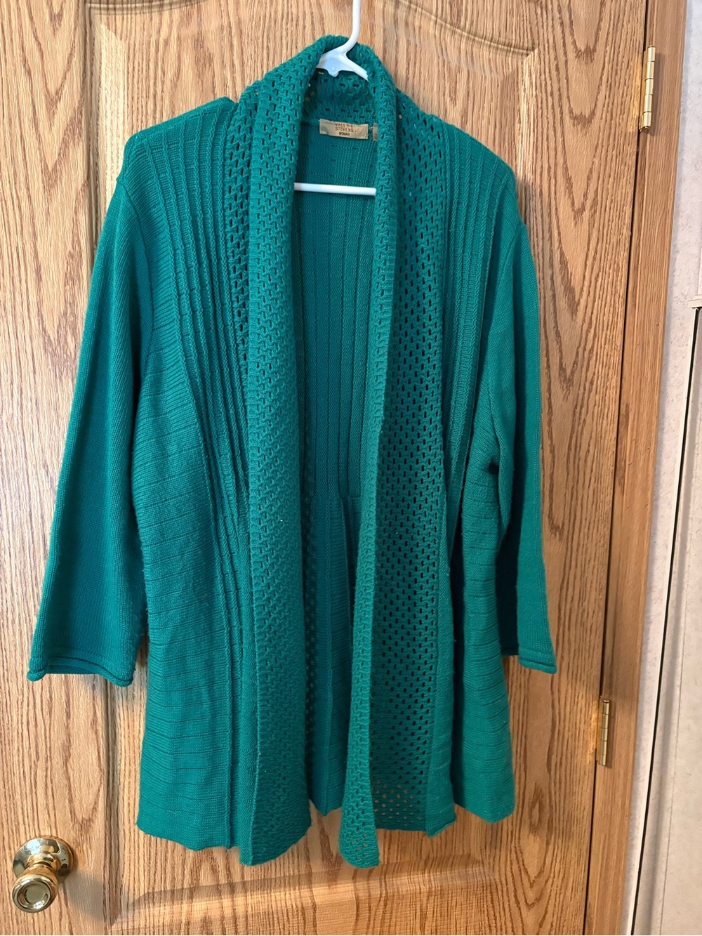 Valerie Stevens Teal Open-Front Knit Cardigan